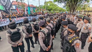 Foto: Polresta Palangka Raya bersama Polda Kalteng Lakukan Pam Aksi Damai GERAM Jilid IV