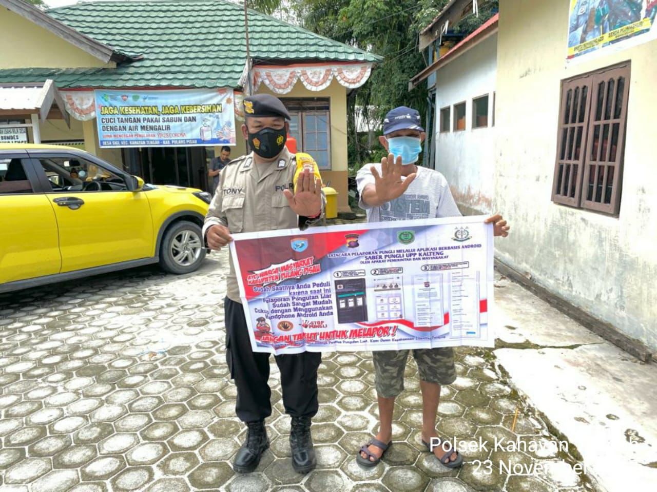 Sosialisasikan Saber Pungli di Lakukan Oleh Personil Polsek Kahayan Tengah