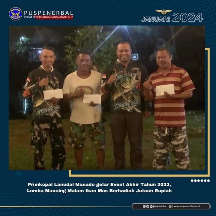 Primkopal Lanudal Manado gelar Event Akhir Tahun 2023, Lomba Mancing Malam Ikan Mas Berhadiah Jutaan Rupiah