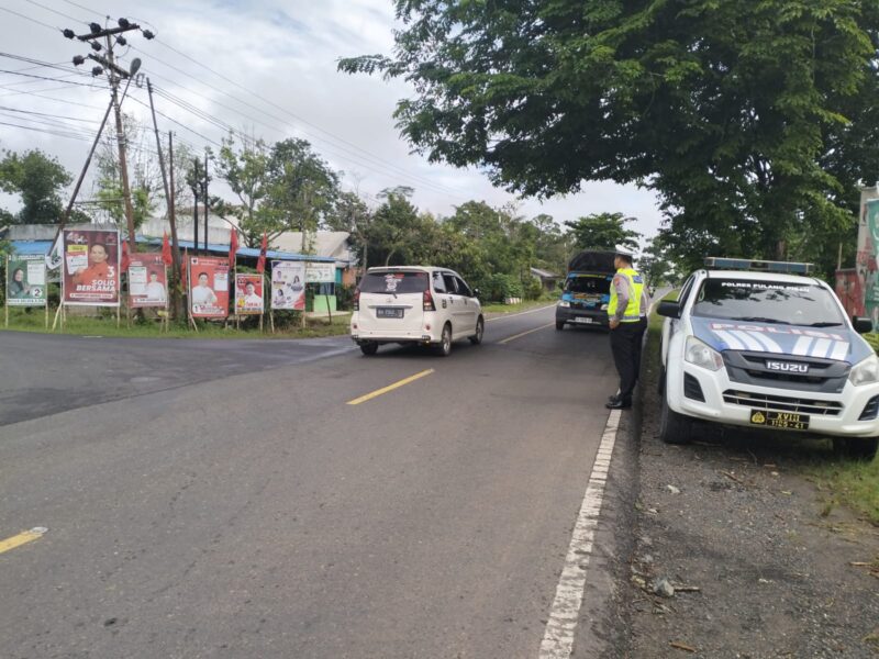 Pantau Daerah Rawan Laka Lantas, Satlantas Polres Pulang Pisau Gelar Patroli