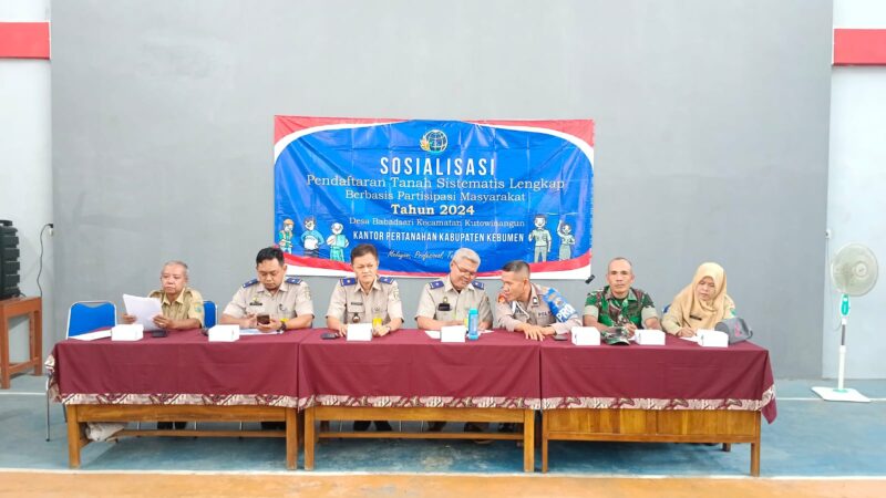 Bati Komsos Koramil 09/Kutowinangun Sosialisasi pendaftaran tanah sistematis lengkap berbasis partisipasi masyarakat.