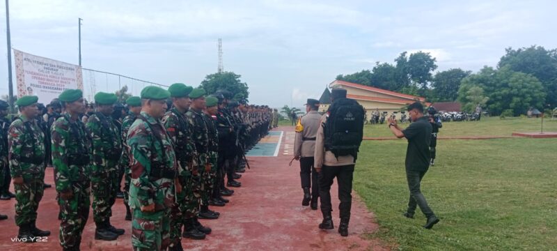 Danramil 1612-04/Borong Hadiri Apel Persiapan Pengamanan Pemilu Serentak di Manggarai Timur