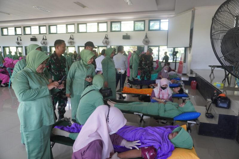 Baksos Donor Darah HUT Persit KCK 78, Dapatkan 202 Kantong Darah