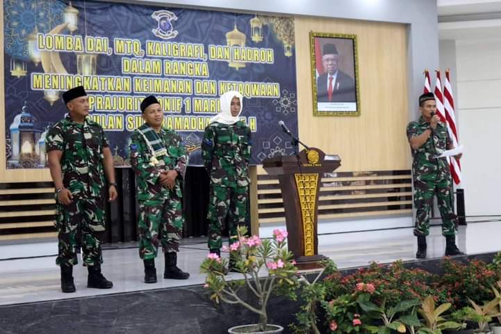 Danyonif 1 Marinir Buka Lomba Da'i, MTQ, Kaligrafi dan Hadroh Antar Kompi Yonif 1 Marinir