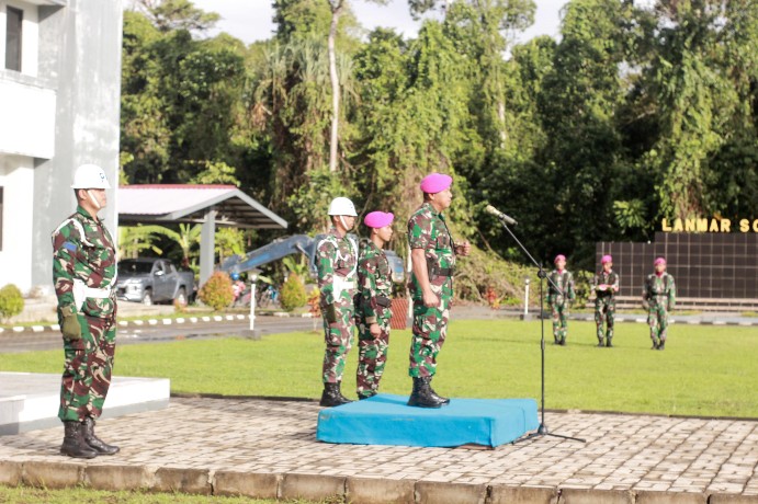 Memupuk Semangat Untuk Bangkit, Pangkalan Korps Marinir Sorong Gelar Upacara Hari Kebangkitan Nasional Ke 116