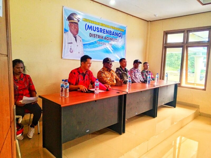 Satgas Pam Obvitnas Yonif 611/Awang Long Bersama Pihak Distrik Agimuga Gelar Musrenbang Percepat Pembangunan