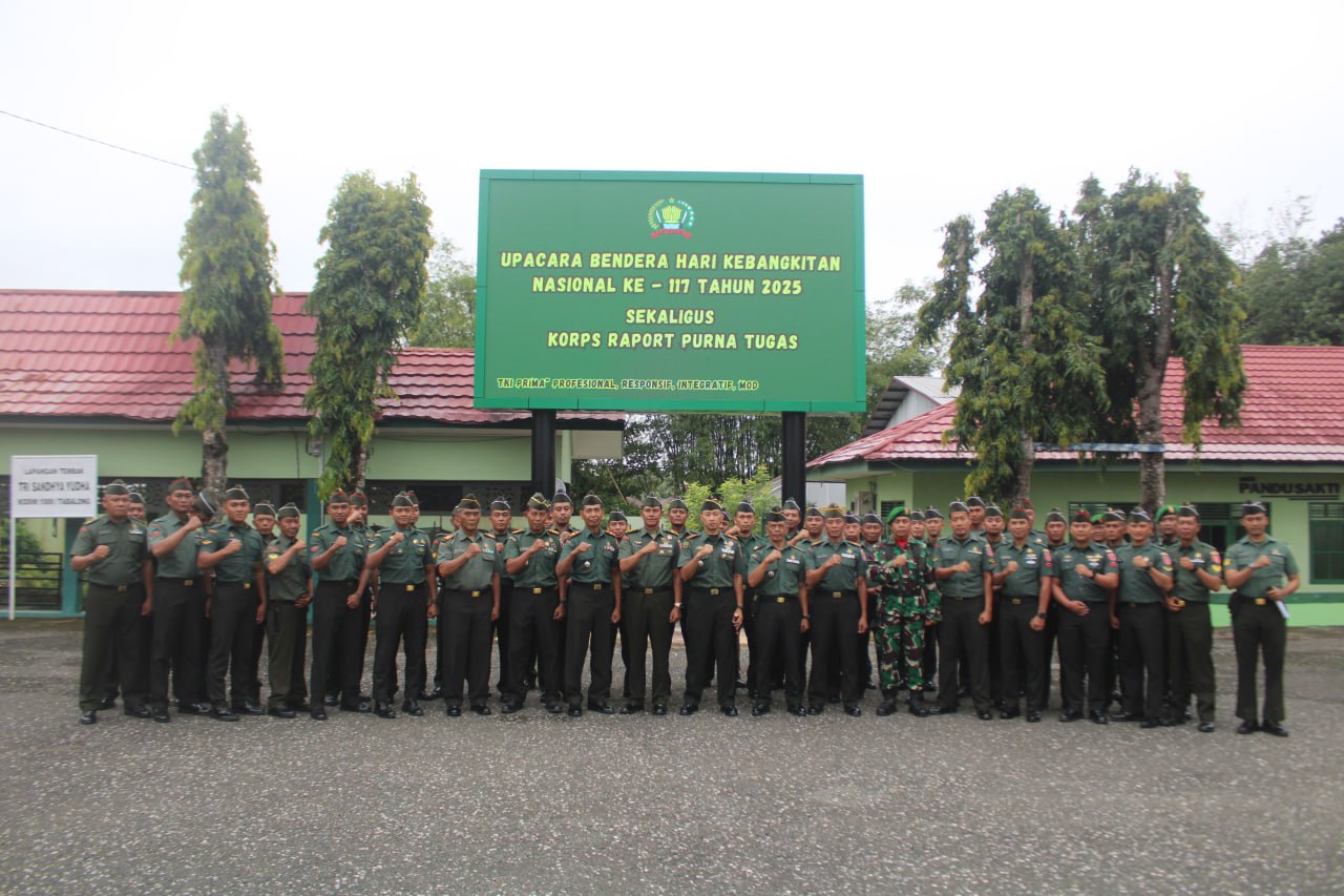 Bangkit Bersama! Kodim 1008/Tabalong Gelar Upacara Harkitnas dan Lepas Purna Tugas dengan Khidmat