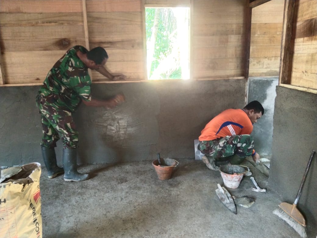 Program TMMD, ke-124 Kodim 1002/HST Terus Genjot Rehab RTLH di Pengambau Hilir Luar