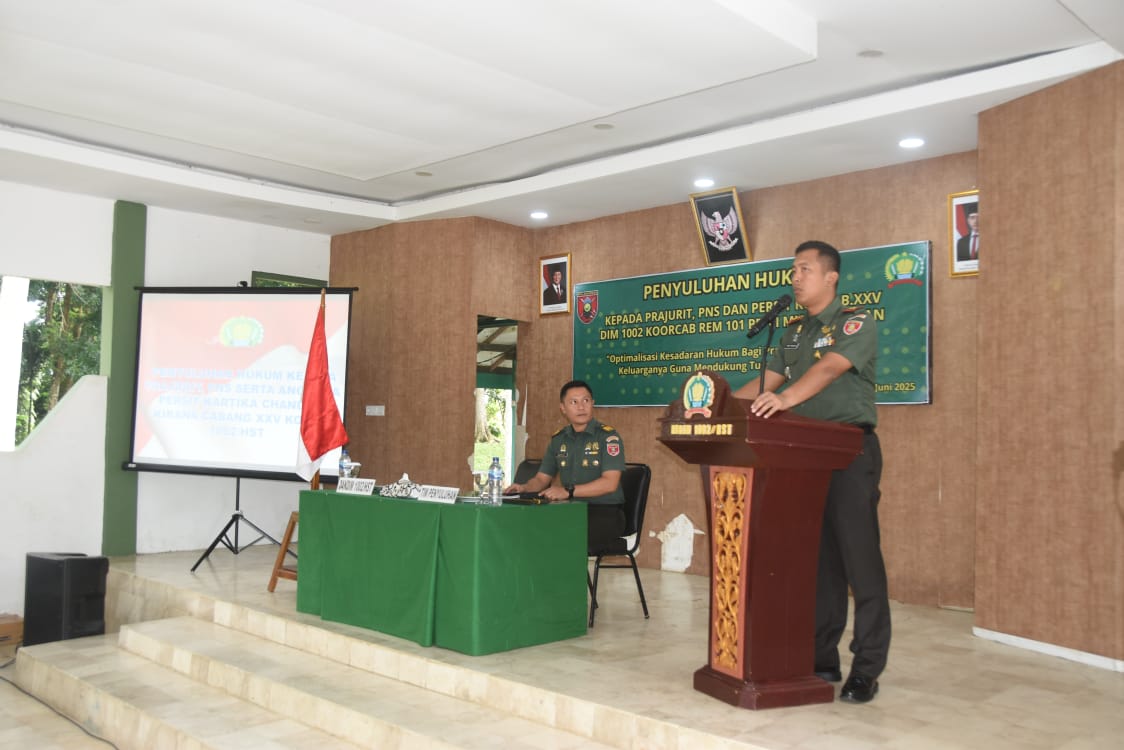 Cegah Pelanggaran, Kodim 1002/HST dan Persit Ikuti Penyuluhan Hukum Dari Kumdam VI/Mulawarman