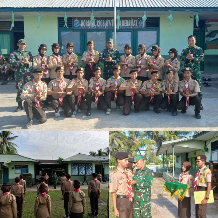 Koramil 1208-07/Teluk Keramat Laksanakan Pelantikan Anggota Saka Wira Kartika Angkatan V