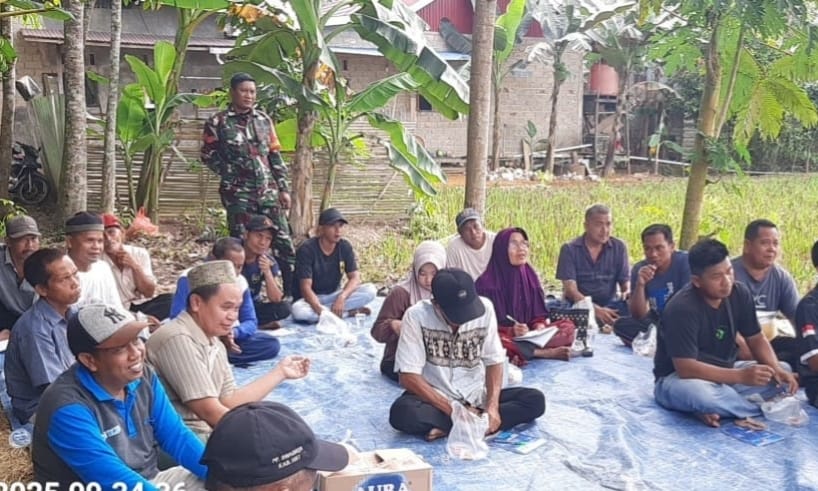 Babinsa Koramil 1002-06/Barabai Dampingi Sekolah Lapang Kelompok Tani di Desa Bakapas