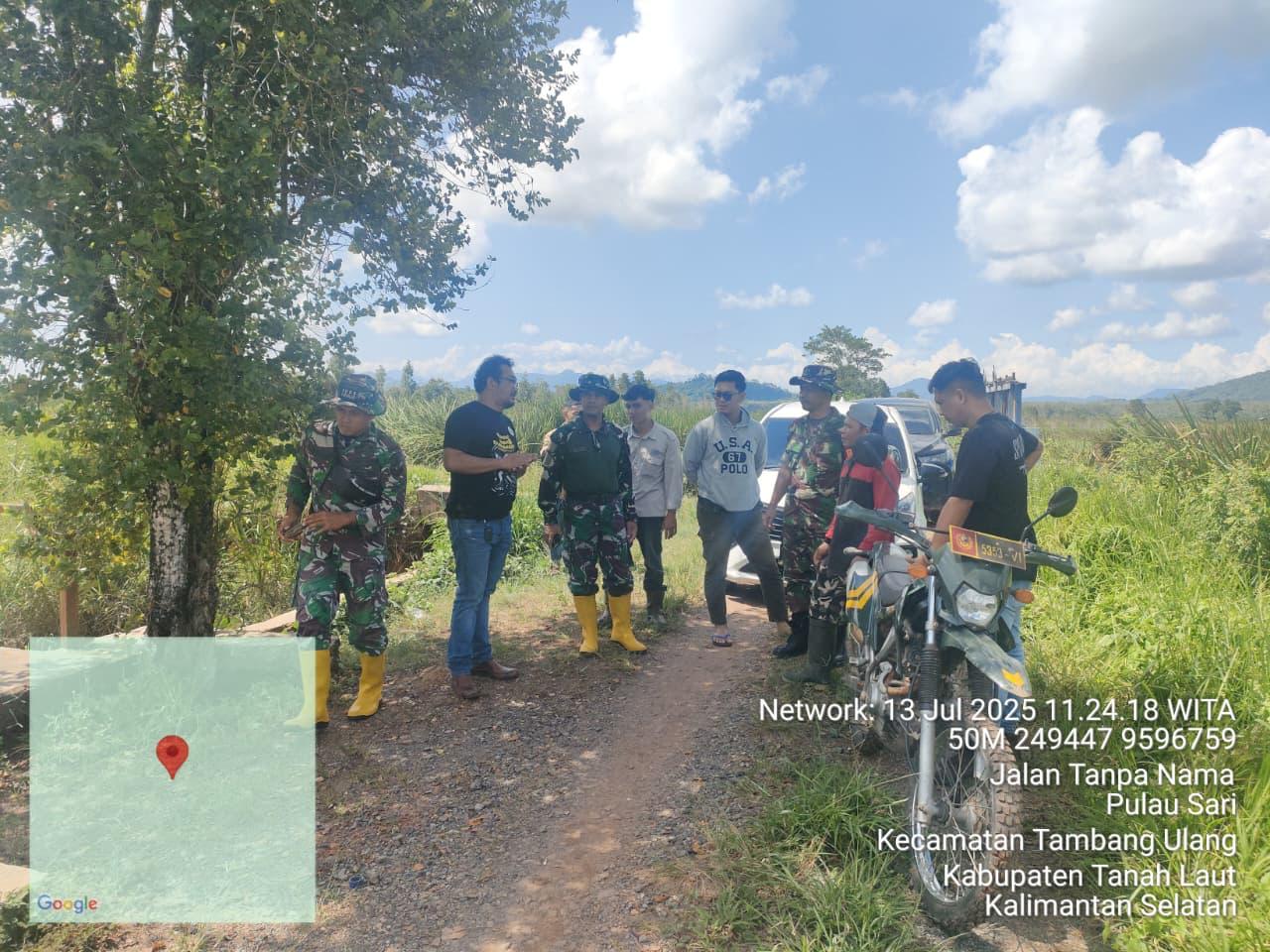 Bersama Tim SID Personel Kodim 1009/Tla Cek Kesiapan Program Optimalisasi Lahan Rawa