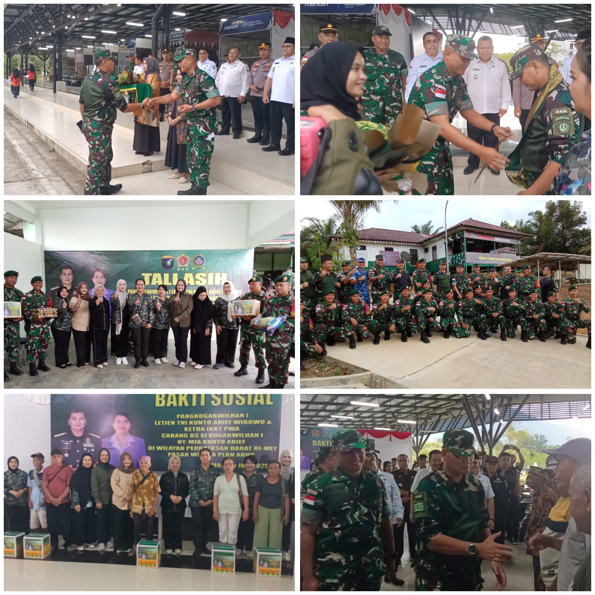 Dandim 1208/Sambas Dampingi Kunjungan Pangkogabwilhan 1, Ke PLBN Aruk Dan Gelar Bakti Sosial Kepada Pamtas Dan Masyarakat