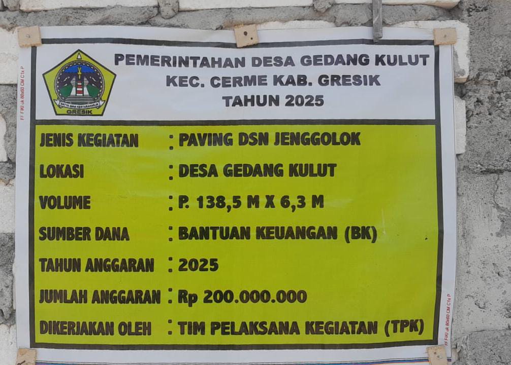 Kepala Desa Gedang Kulut Disorot Dugaan Penyimpangan Proyek Paving Rp 200 Juta