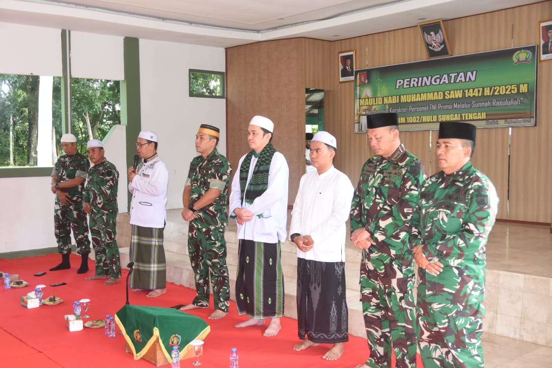 Tausiyah Ketua MUI HST Warnai Peringatan Maulid Nabi Muhammad SAW, di Kodim 1002/HS