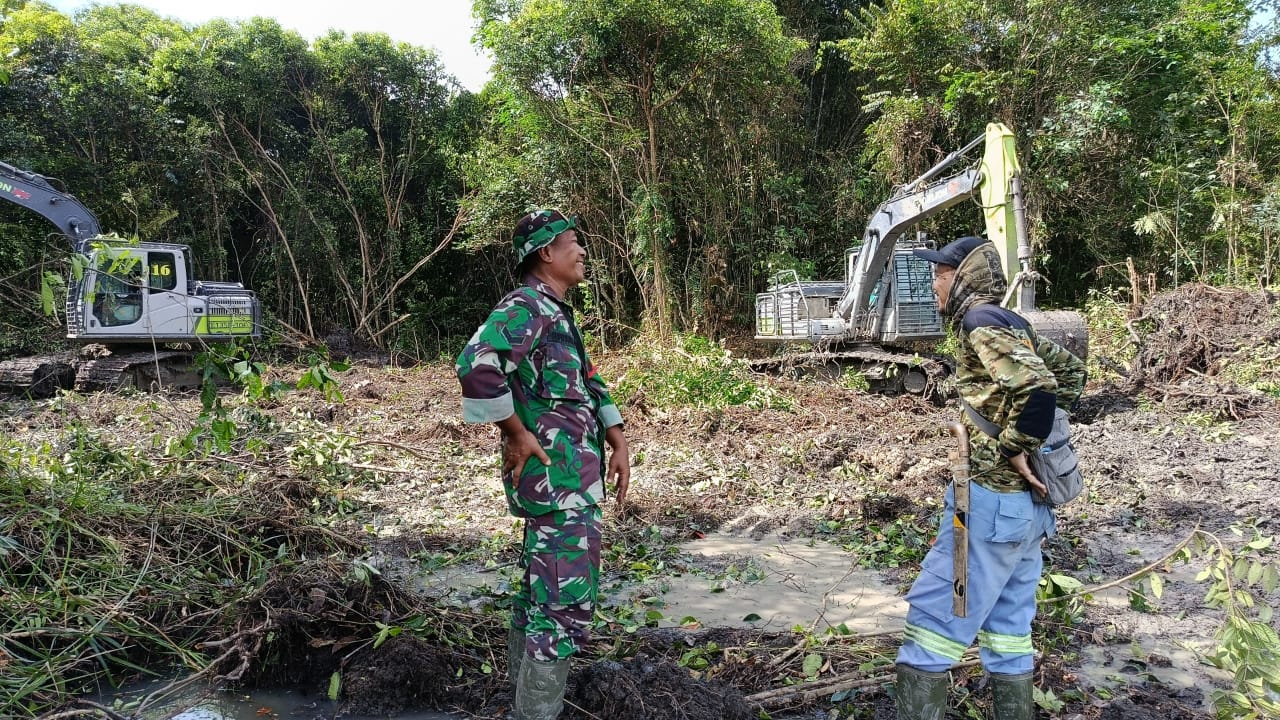 Kodim 1008/Tabalong Dukung Penuh Program Hanpangan Melalui Pendampingan Cetak Sawah