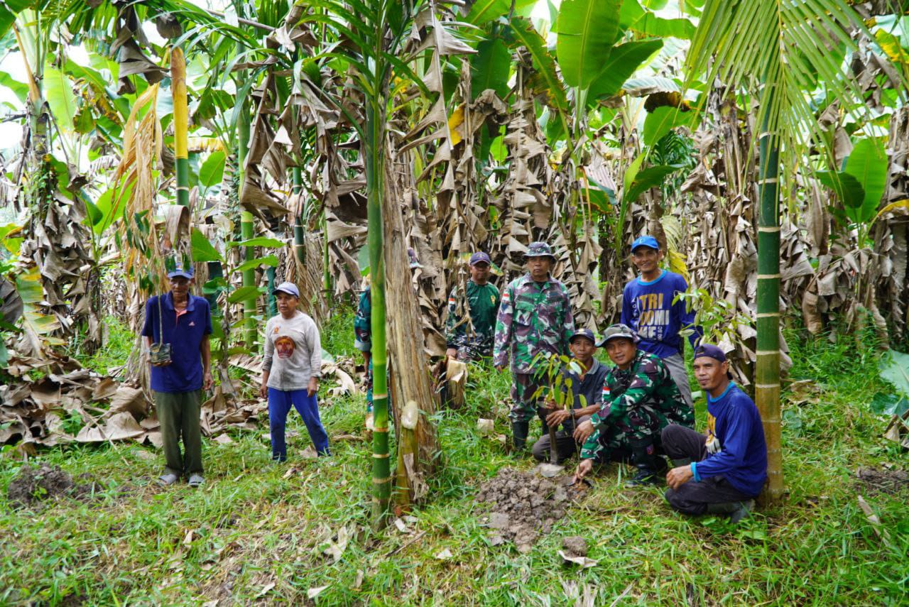 Jaga Keseimbangan Ekosistem, Dansatgas TMMD ke-126 Kodim 1208/Sambas Tanam Pohon Keras