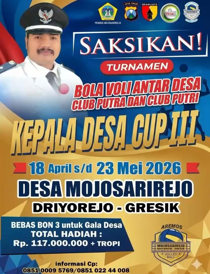 Turnamen Bola Voli Antar Desa “Kepala Desa Cup III” Mojosarirejo Resmi Digelar