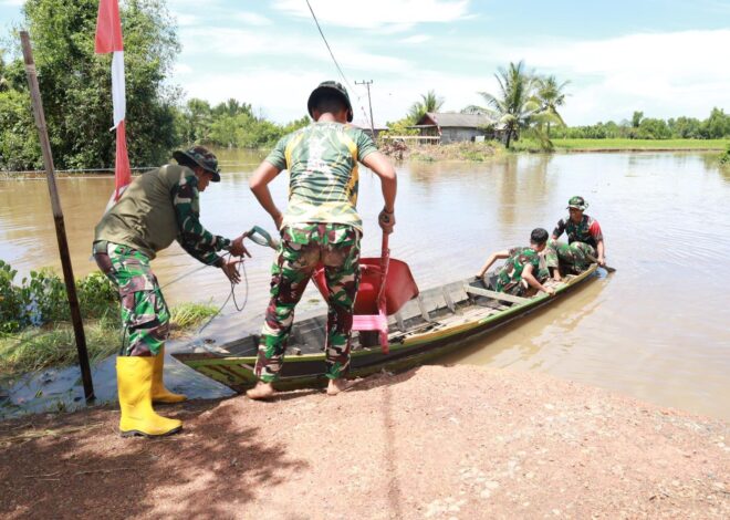 Tantangan Alam Tak Menyurutkan Semangat Personel Kodim 1009/Tla Dalam Pembangunan Jembatan Garuda