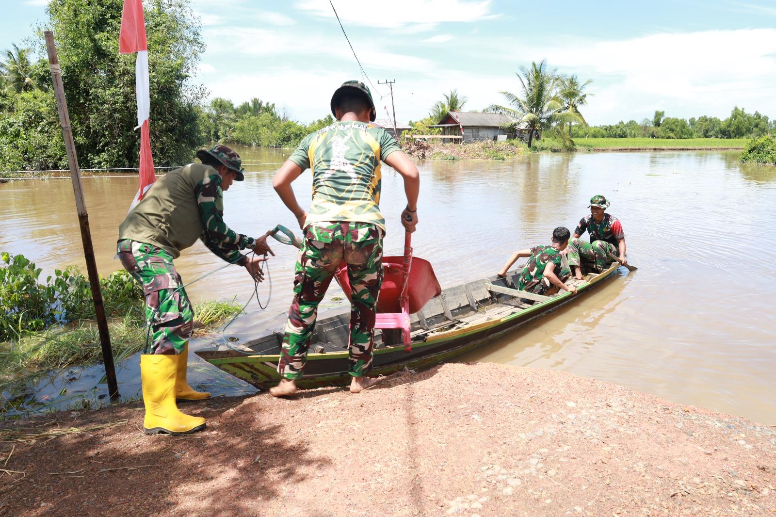 Tantangan Alam Tak Menyurutkan Semangat Personel Kodim 1009/Tla Dalam Pembangunan Jembatan Garuda