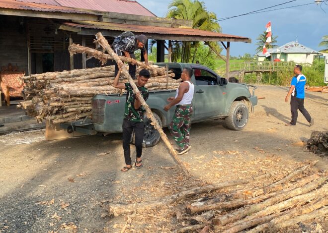 Material Terus Didatangkan Percepat Proses Pembangunan Jembatan Garuda Kodim 1009/Tla