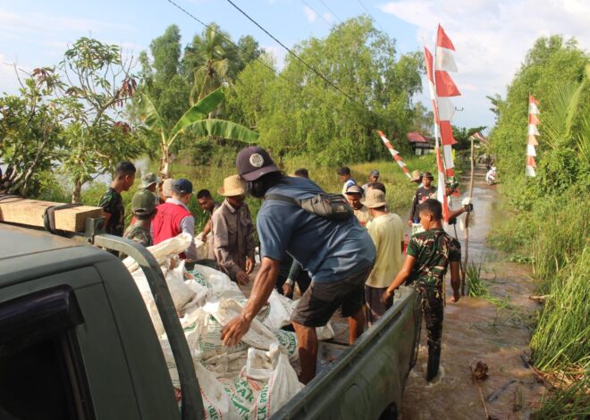 Dramatis! Mobil Angkut Material Jembatan Garuda Terperosok di Lumpur, Warga Dan TNI Gotong Royong Dorong Mobil