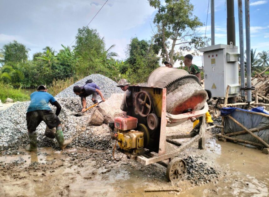 Penuh Tantangan dan Menguras Tenaga, Pengecoran Angkur Box Tepi Dekat Jembatan Garuda Akhirnya Rampung