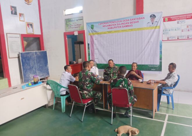 Jalin Silaturahmi, Danramil 1208-02/Sejangkung Komsos ke Kantor Desa Wilayah Binaan