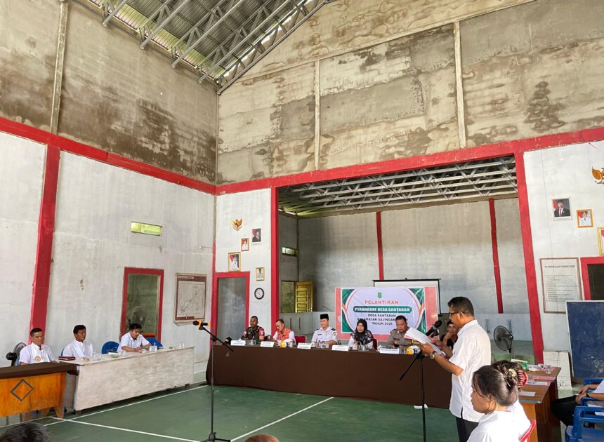 Babinsa Santaban Hadiri Pelantikan Perangkat Desa di Wilayah Binaan