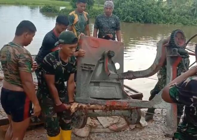 Mesin Molen Butuh Perawatan, Personel Kodim 1009/Tla Sigap Evakuasi ke Bengkel Demi Kelancaran Pembangunan Jembatan Garuda
