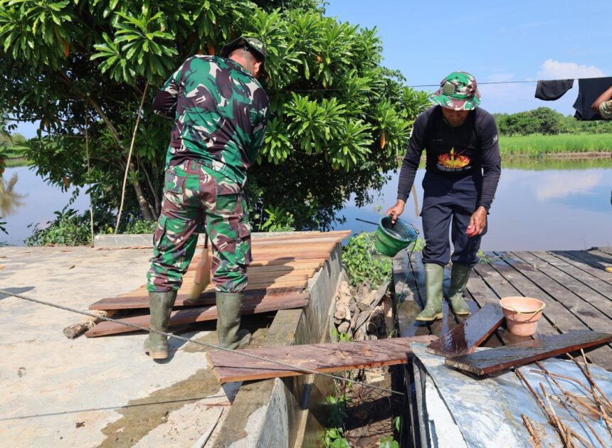 Papan Kayu Ulin untuk Jembatan Garuda Didatangkan, Personel Kodim 1009/Tanah Laut Siapkan Tahap Pemasangan