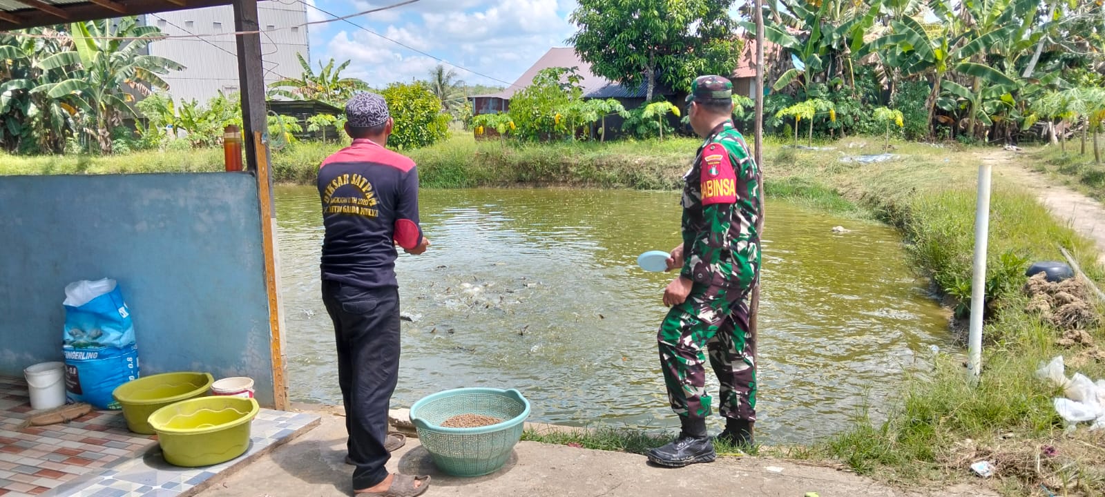 Babinsa Hadir untuk Rakyat, Dampingi Peternak Ikan Patin Kembangkan Usaha Perikanan